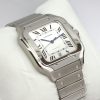 Cartier Santos de Cartier Large, Stainless Steel, White Roman Dial on Cartier Stainless Steel bracelet, with addtional Cartier Calfskin Leather Strap and Cartier Folding Buckle Reference: WSSA0018, Ca, 2022, Box and Papers