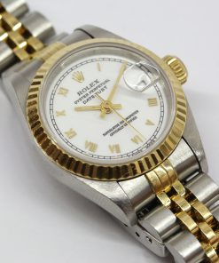 Rolex Datejust 26mm 18ct Yelow Gold & Stainless Steel, White Roman Dial on Rolex Jubilee Bracelet, Reference: 69173, Circa: 1995, with Box