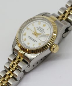 Alternative view of Rolex Datejust 26mm 18ct Yelow Gold & Stainless Steel, White Roman Dial on Rolex Jubilee Bracelet, Reference: 69173, Circa: 1995, with Box