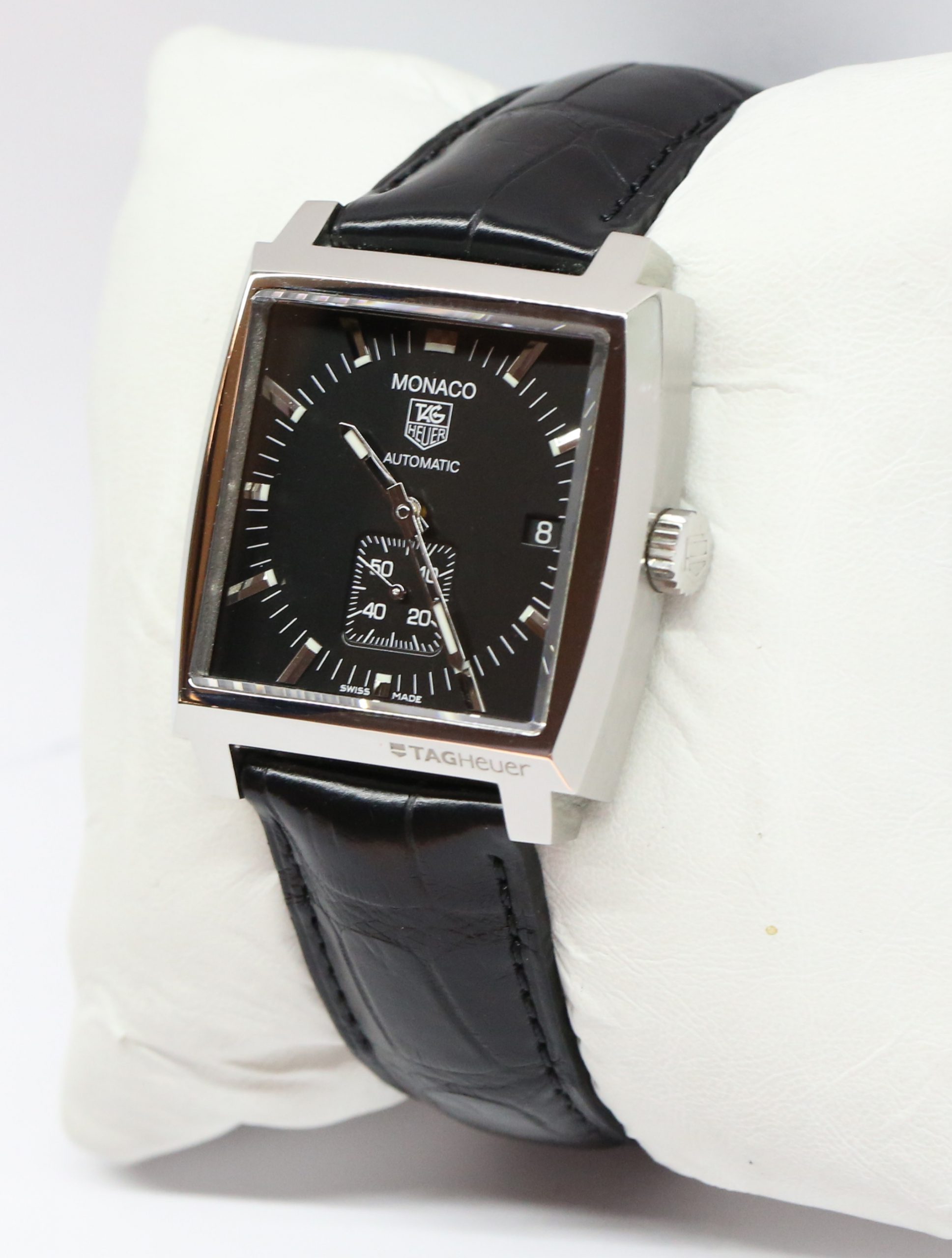 Tag Heuer Monaco Calibre 6 in Stainless Steel with Black Index Dial on Tag Heuer Strap and Tag Heuer Buckle Ref. WW2110-0 Circa: 2011, Complete with Box and Papers - Image 2