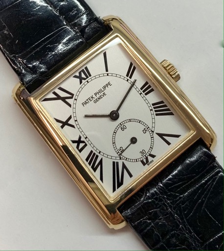 Patek Philippe gents Gondolo Reference 5014J-013 18ct 0.750 yellow gold, manual winding Calibre 215, original cert.