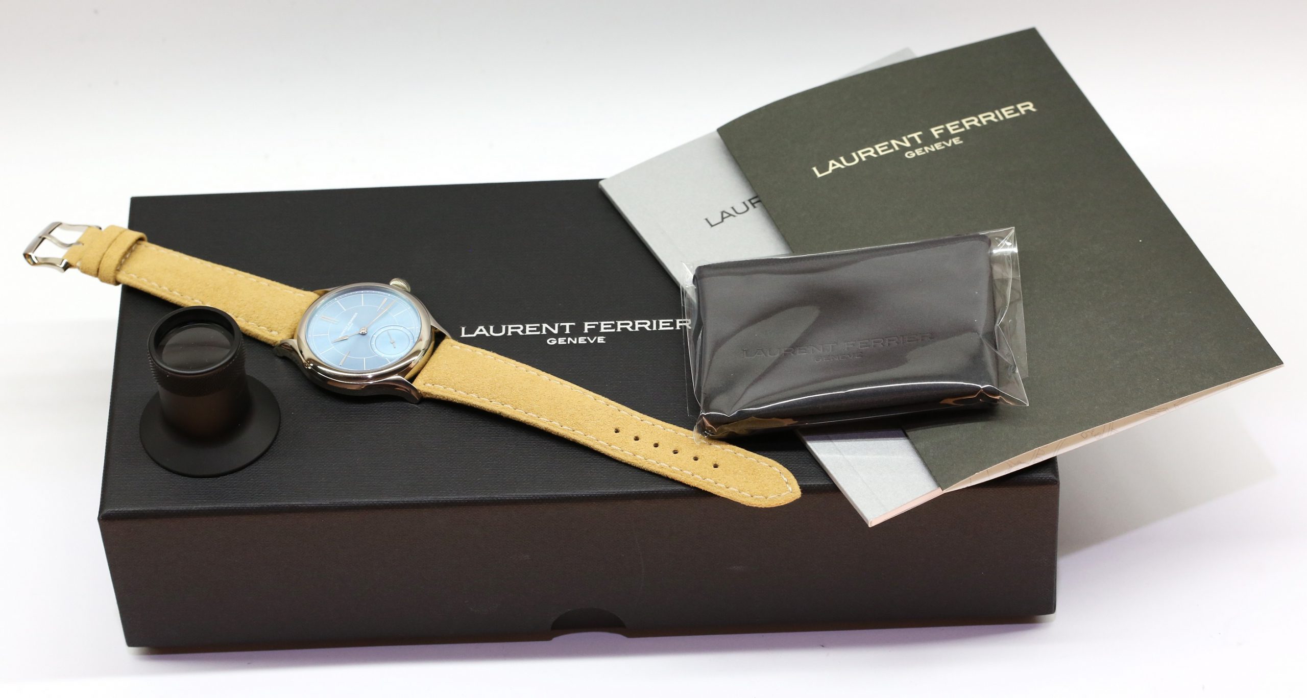 Laurent Ferrier Classic Micro-Rotor Ice Blue, 18ct White Gold on Laurent Ferrier Beige Suede Strap, Ref: FBN229.01, Circa 2022, Complete with Box & Papers - Image 11