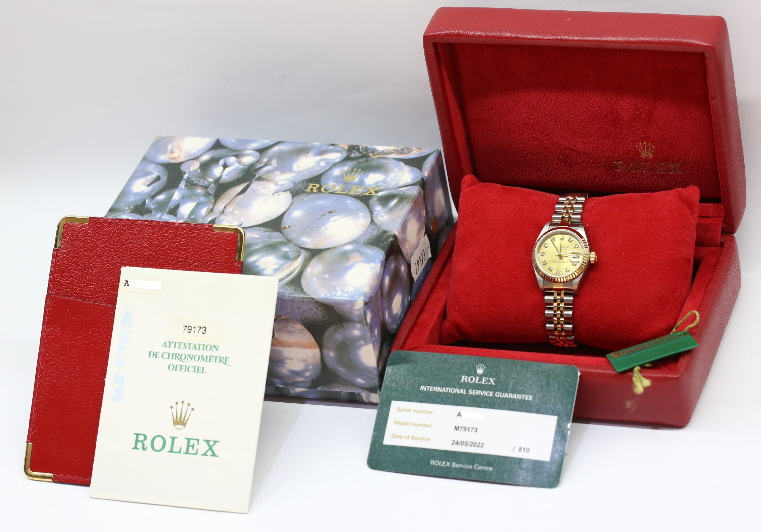 Rolex Oyster Perpetual Lady Datejust 26 in Stainless Steel and 18k Yellow Gold on steel & gold Jubilee bracelet with a champagne diamond dial, Ref: 79173, Circa: 2000, Complete with Box & Papers, Just Returned From a Rolex Service - Image 8