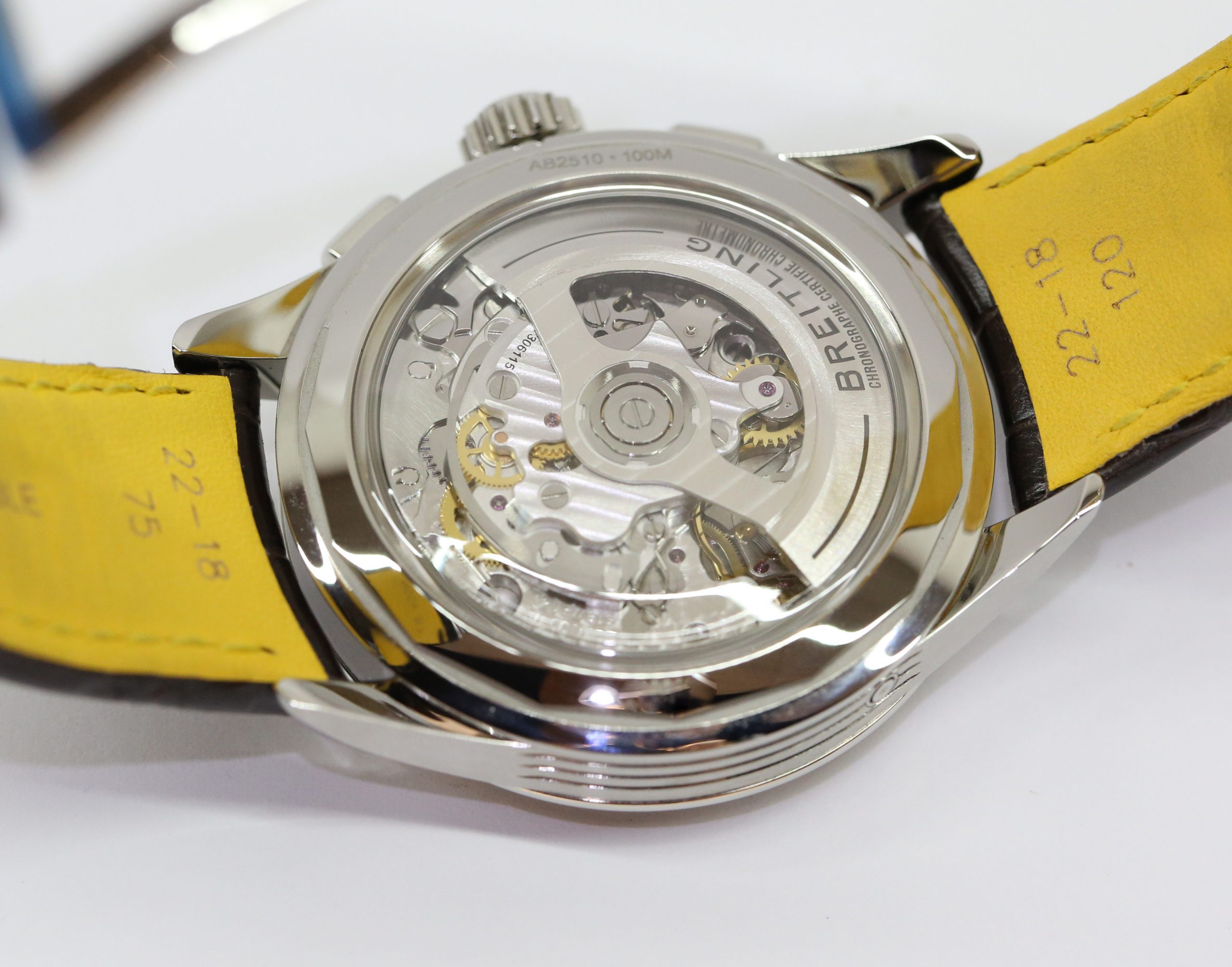 Breitling Premier B25 Datora 42 Chronograph Triple Date with Moon phase in Stainless Steel with Copper Arab Dial on Breitling Strap and Tang buckel. Ref. AB2510 Circa: 2021 Complete with Box and Papers - Image 5