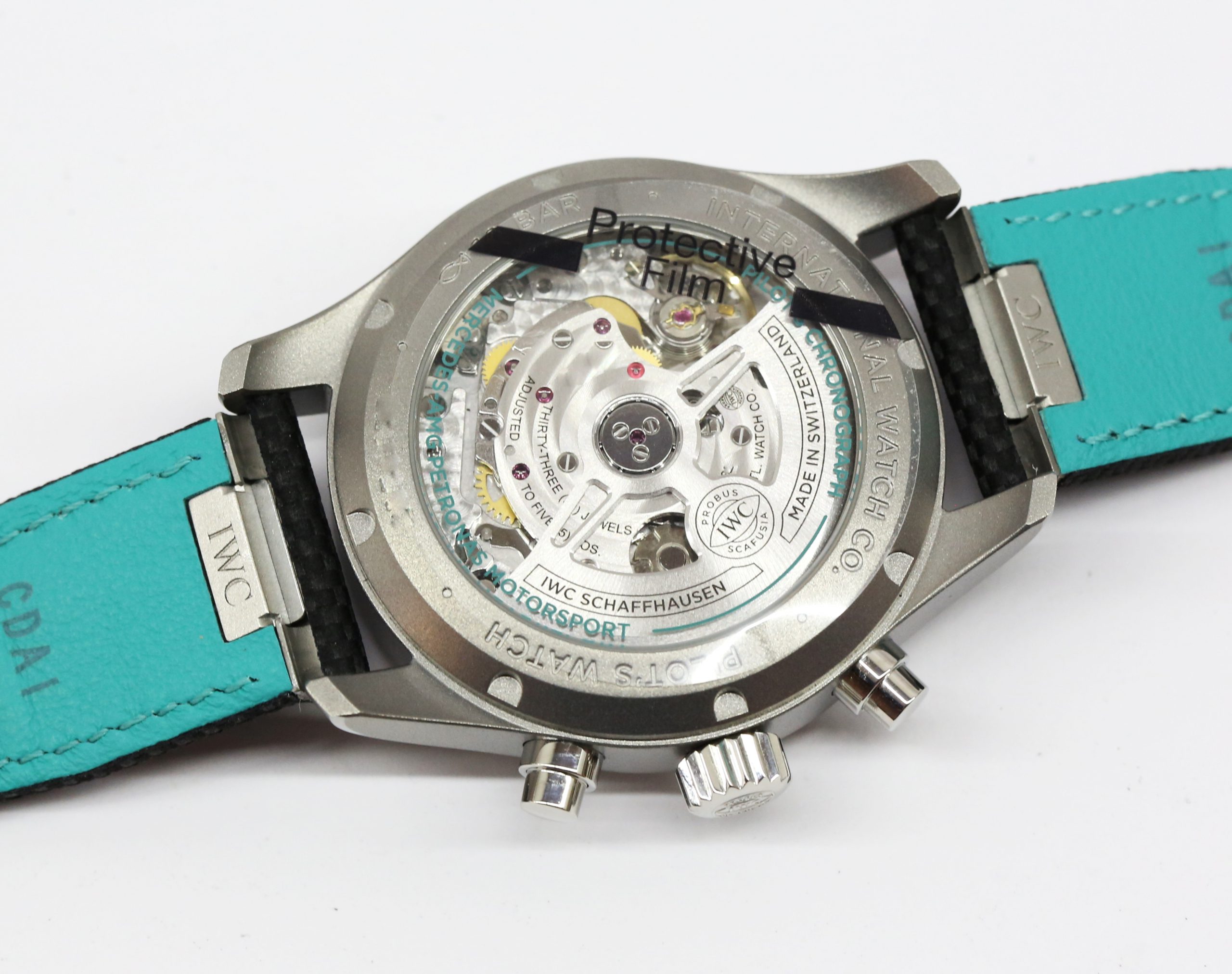 IWC Pilots Chronograph Online Exclusive Mercedes-AMG Petronas Formula One team Edition, Titanium Case on IWC Strap, Black Arab DIal, Reference IW388108, Circa 2022, Box & Papers - Image 5