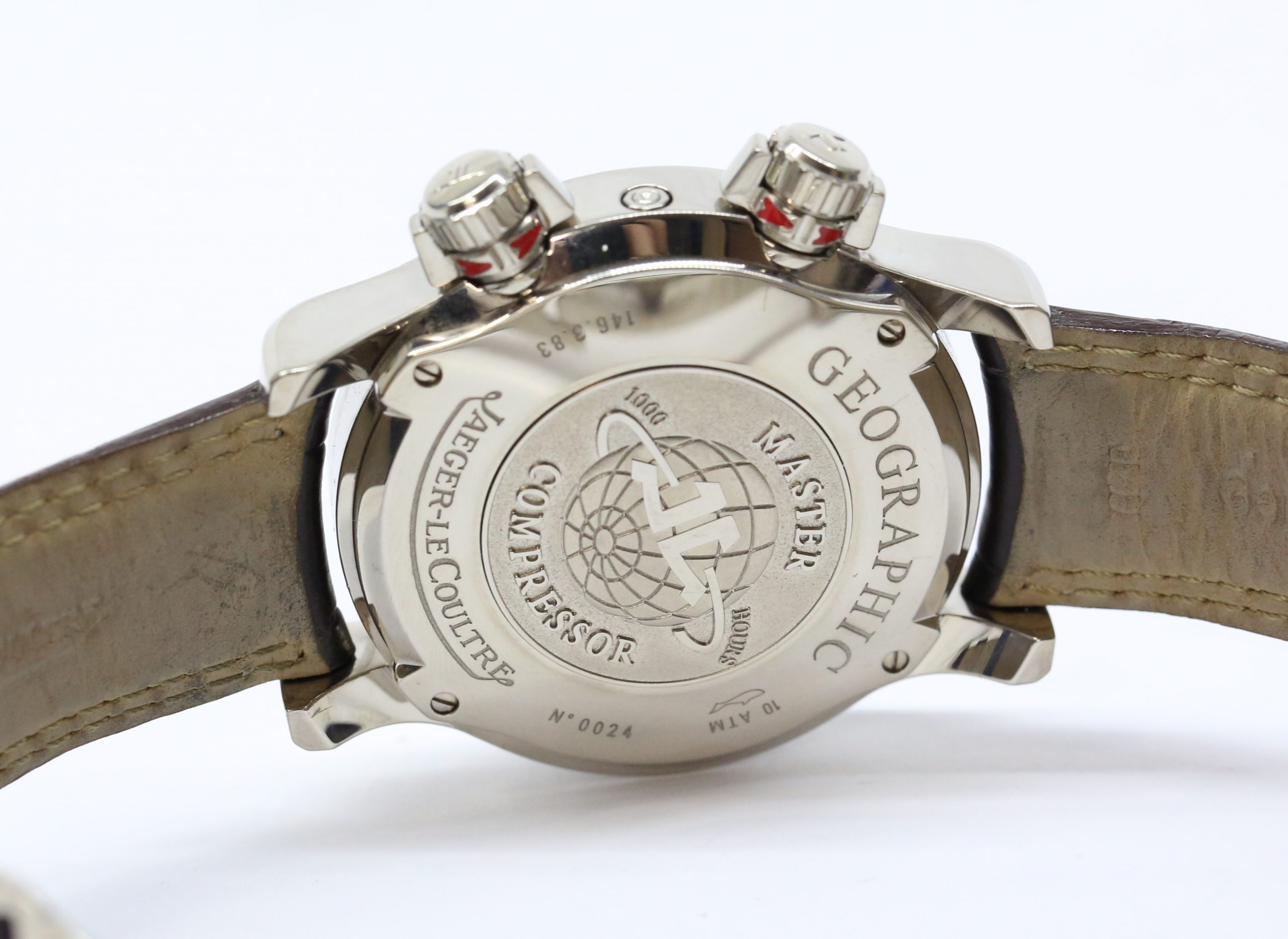 Jaeger-LeCoultre Master Compressor Geographic in 18ct White Gold with Gary Arab Index Dial on Brown JLC Alligator Strap with JLC 18ct Deployant Buckle Ref. 146.3.83 Circa: 2009 - Image 5