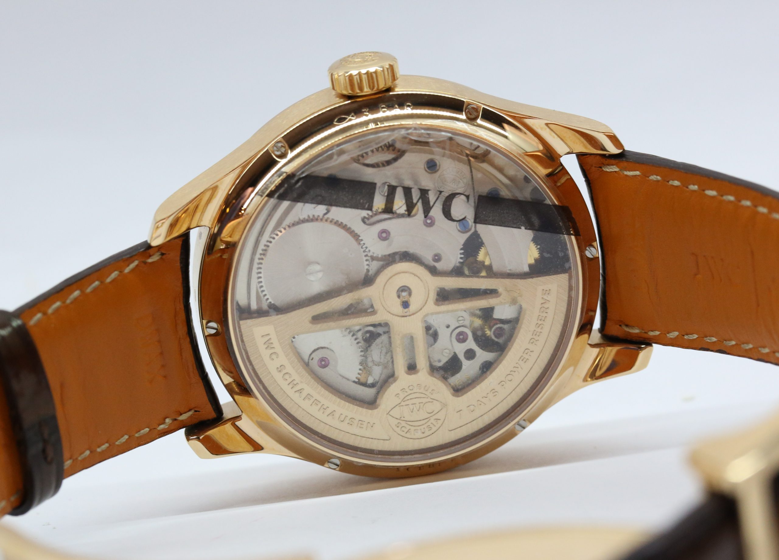 IWC Portugieser Tourbillon Mystère Rétrograde in 18ct Rose Gold with Rodium Arabic Markers Dial and Tourbillon Display Window on IWC Brown Alligator strap with IWC 18ct Rose Gold Deployant Buckle Ref. IW504602 Circa: 2022 Complete with Box and Papers - Image 6
