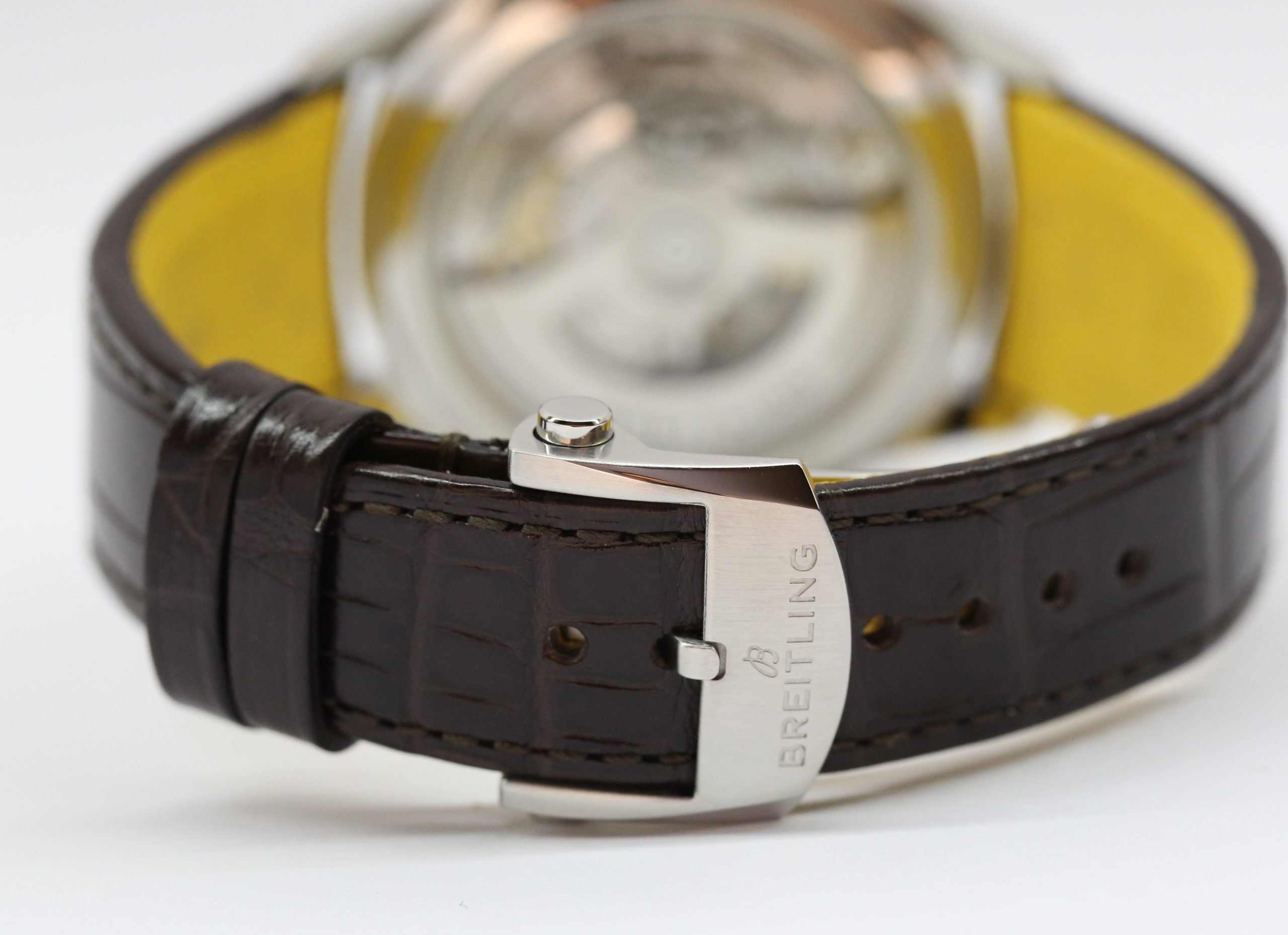Breitling Premier B25 Datora 42 Chronograph Triple Date with Moon phase in Stainless Steel with Copper Arab Dial on Breitling Strap and Tang buckel. Ref. AB2510 Circa: 2021 Complete with Box and Papers - Image 6
