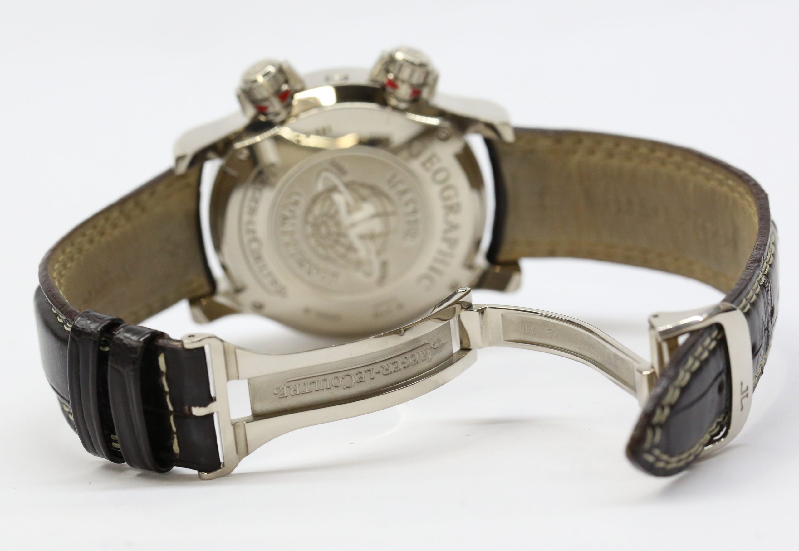 Jaeger-LeCoultre Master Compressor Geographic in 18ct White Gold with Gary Arab Index Dial on Brown JLC Alligator Strap with JLC 18ct Deployant Buckle Ref. 146.3.83 Circa: 2009 - Image 6