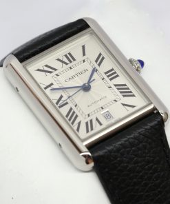 Cartier Tank Must Extra Large Model Automatic in Stainless Steel on Cartier Leather Strap and Cartier Clasp, Ref. WSTA0040 Circa: 2022 Complete with Box and Papers