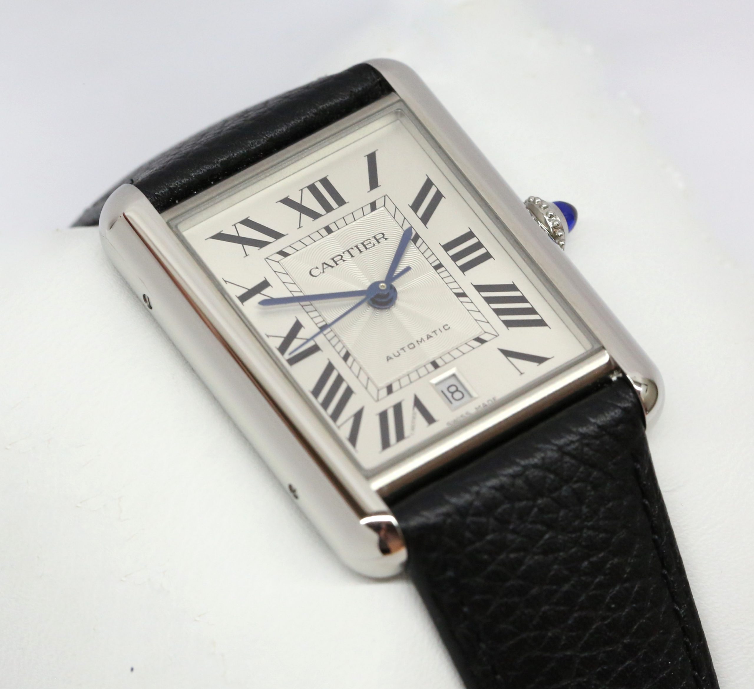 Cartier Tank Must Extra Large Model Automatic in Stainless Steel on Cartier Leather Strap and Cartier Clasp, Ref. WSTA0040 Circa: 2022 Complete with Box and Papers