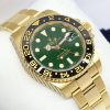 Rolex Oyster Perpetual GMT in 18ct Yellow Gold with Green Dial on Rolex Oyster Bracelet Ref. 116718LN Complete with Box and Papers