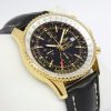 Breitling Navitimer World in 18ct Yellow Gold, Black index dial with a white slide rule, Limited Edition of 100 Pieces, Reference K24322, Circa: 2006, Complete with Box & Papers