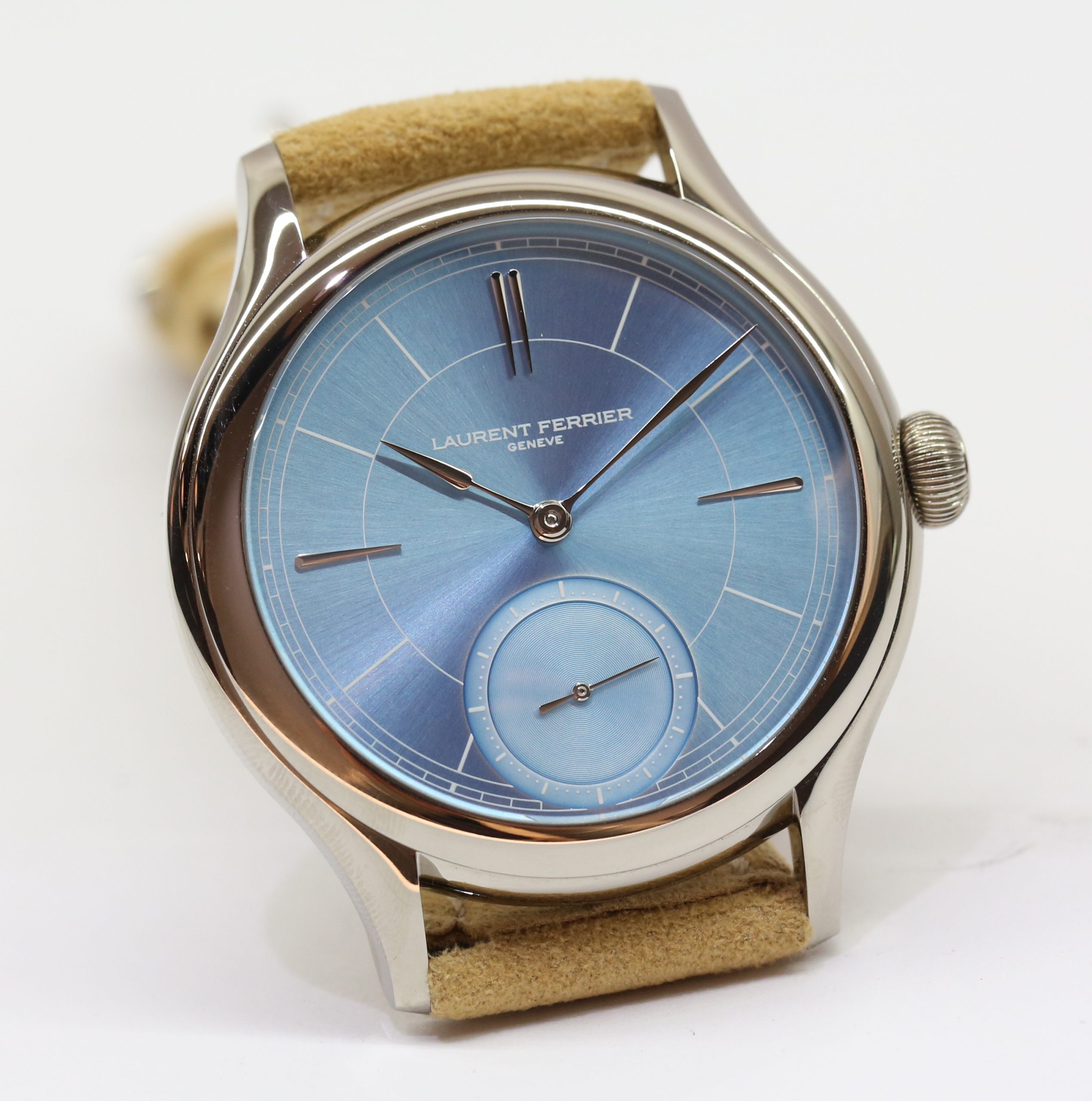 Laurent Ferrier Classic Micro-Rotor Ice Blue, 18ct White Gold on Laurent Ferrier Beige Suede Strap, Ref: FBN229.01, Circa 2022, Complete with Box & Papers - Image 4