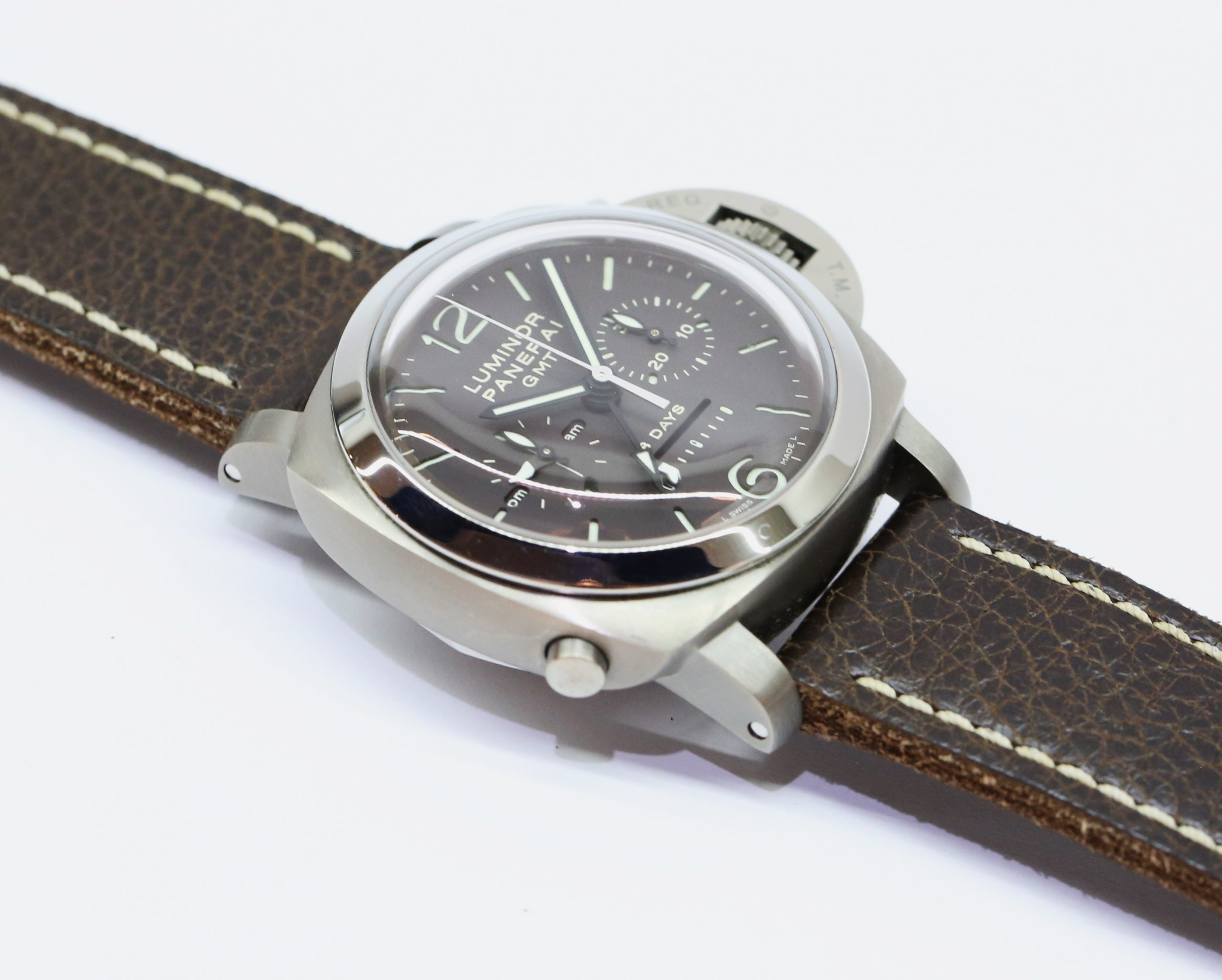 Panerai Luminor 1950 Chronograph Monopulsante 8 Days GMT in Titanium with Tobacco Dial Ref. PAM 00311 Circa: 2009 - Image 3