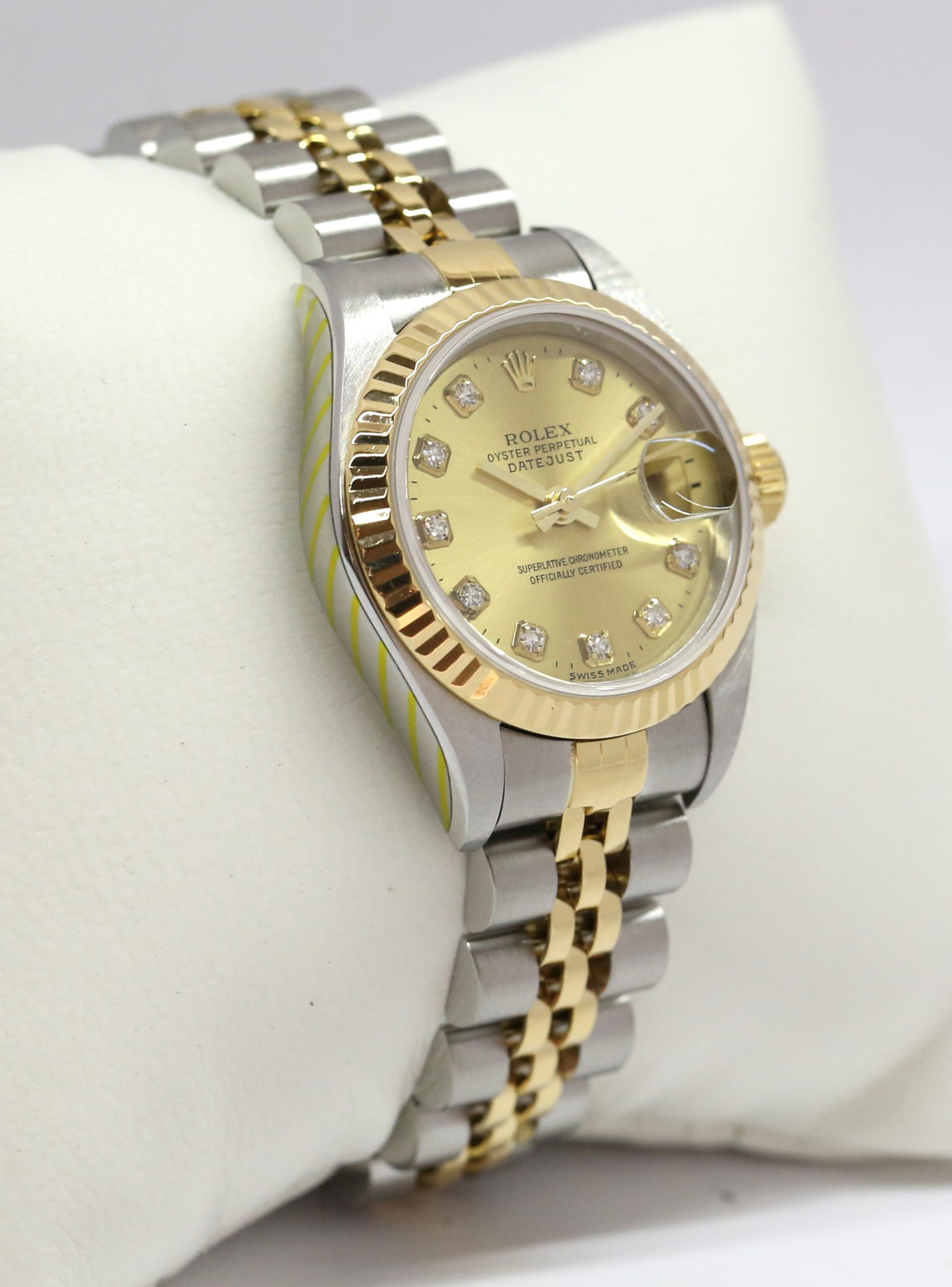 Rolex Oyster Perpetual Lady Datejust 26 in Stainless Steel and 18k Yellow Gold on steel & gold Jubilee bracelet with a champagne diamond dial, Ref: 79173, Circa: 2000, Complete with Box & Papers, Just Returned From a Rolex Service - Image 5