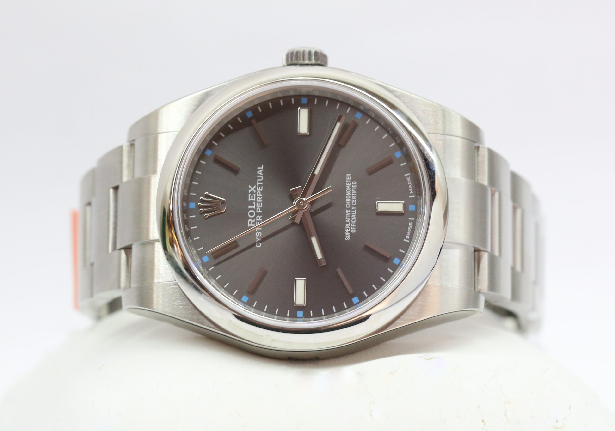 Rolex Oyster Perpetual 39 with Rhodium Dial, Stainless Steel on Rolex Oyster Bracelet, reference: 114300, Circa: 2018, Complete with Box & Papers Factory Stickered - Image 3