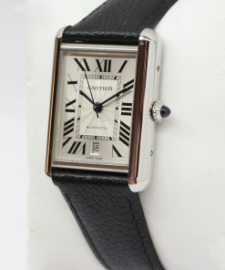 Alternative view of Cartier Tank Must Extra Large Model Automatic in Stainless Steel on Cartier Leather Strap and Cartier Clasp, Ref. WSTA0040 Circa: 2022 Complete with Box and Papers