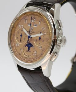 Alternative view of Breitling Premier B25 Datora 42 Chronograph Triple Date with Moon phase in Stainless Steel with Copper Arab Dial on Breitling Strap and Tang buckel. Ref. AB2510 Circa: 2021 Complete with Box and Papers