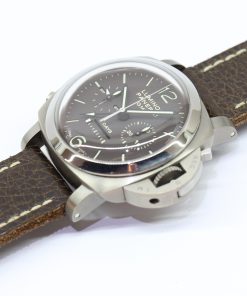 Alternative view of Panerai Luminor 1950 Chronograph Monopulsante 8 Days GMT in Titanium with Tobacco Dial  Ref. PAM 00311 Circa: 2009