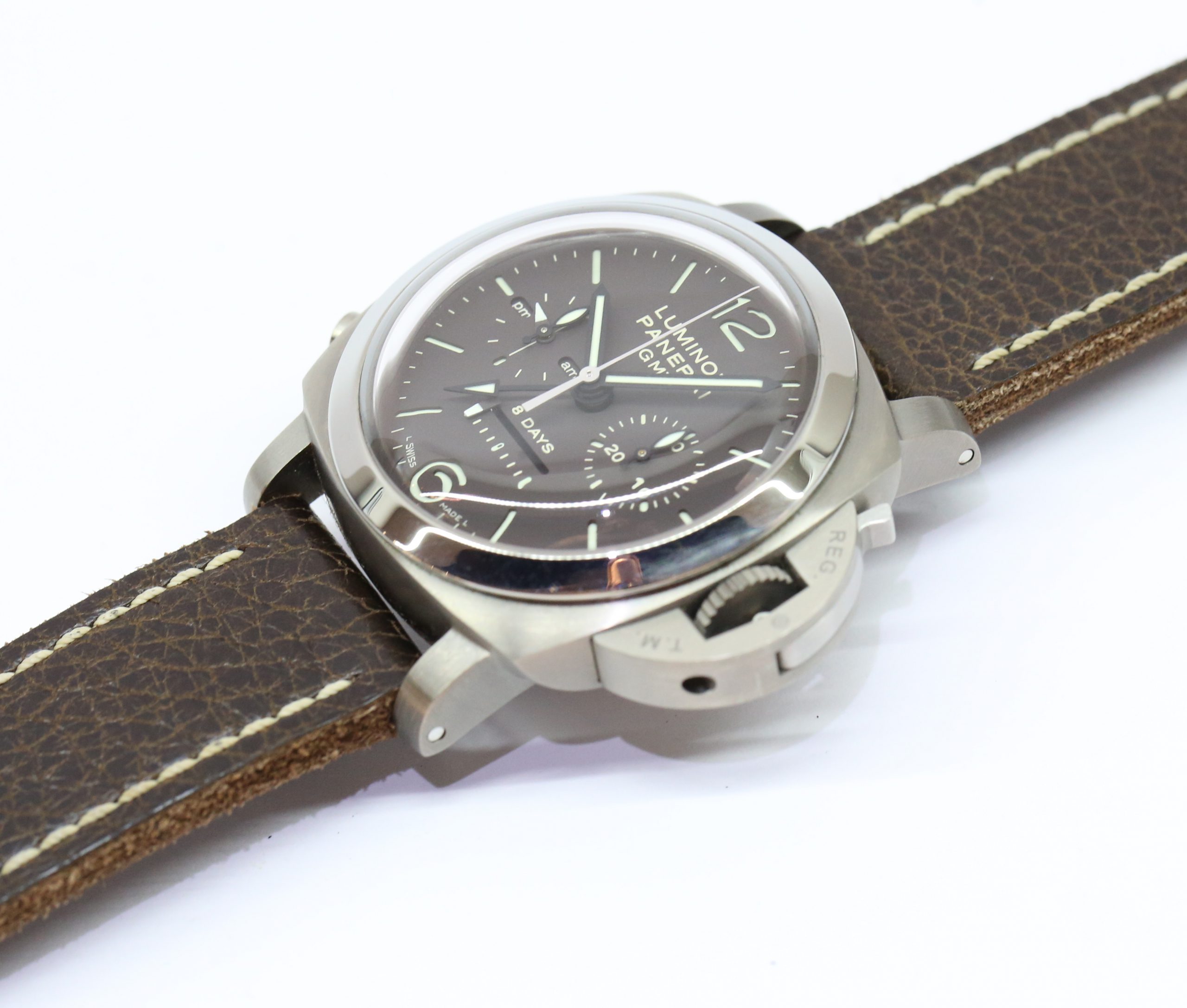 Panerai Luminor 1950 Chronograph Monopulsante 8 Days GMT in Titanium with Tobacco Dial Ref. PAM 00311 Circa: 2009 - Image 2