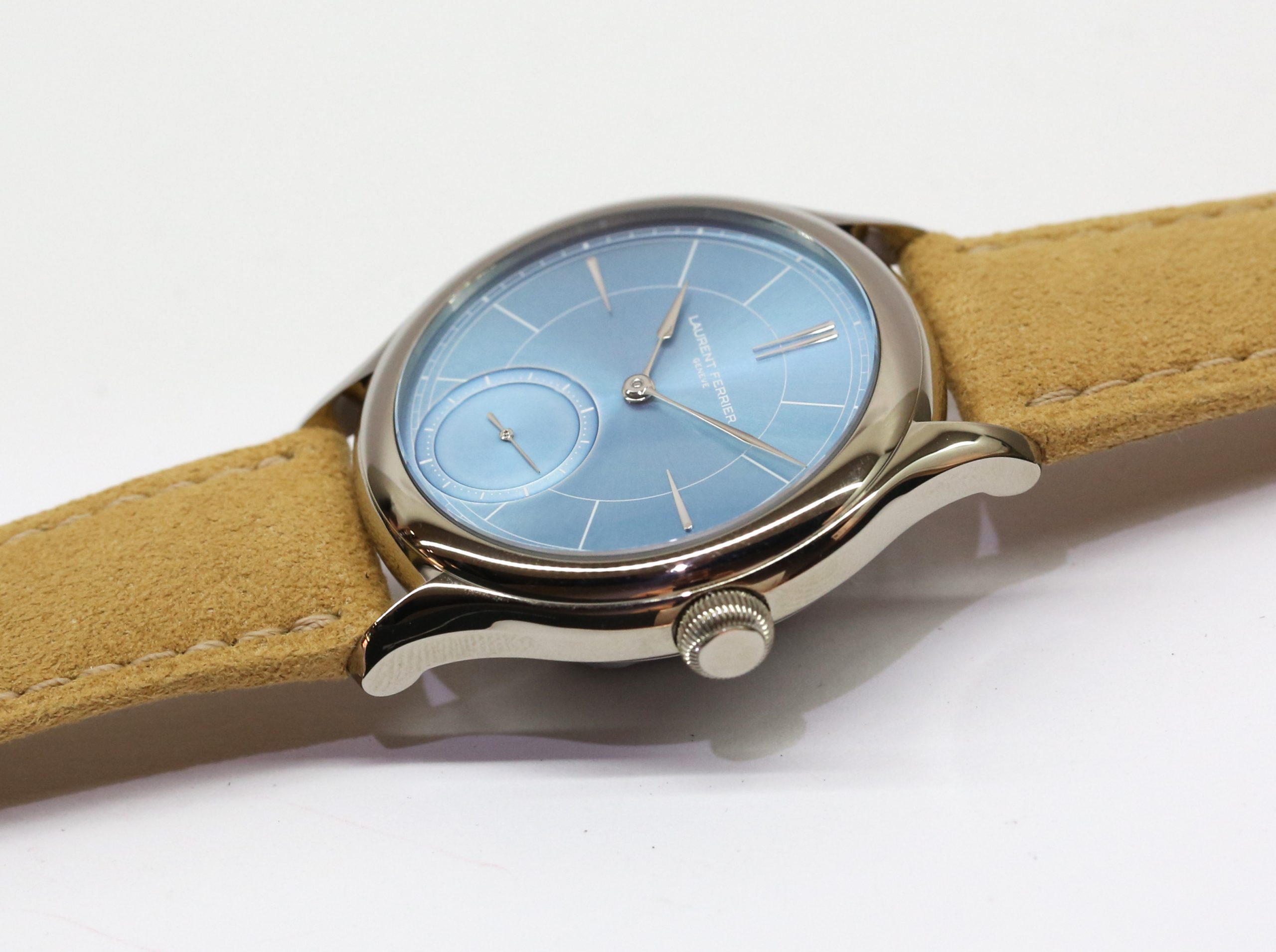 Laurent Ferrier Classic Micro-Rotor Ice Blue, 18ct White Gold on Laurent Ferrier Beige Suede Strap, Ref: FBN229.01, Circa 2022, Complete with Box & Papers - Image 2