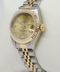 Alternative view of Rolex Oyster Perpetual Lady Datejust 26 in Stainless Steel and 18k Yellow Gold on steel & gold Jubilee bracelet with a champagne diamond dial, Ref: 79173, Circa: 2000, Complete with Box & Papers, Just Returned From a Rolex Service
