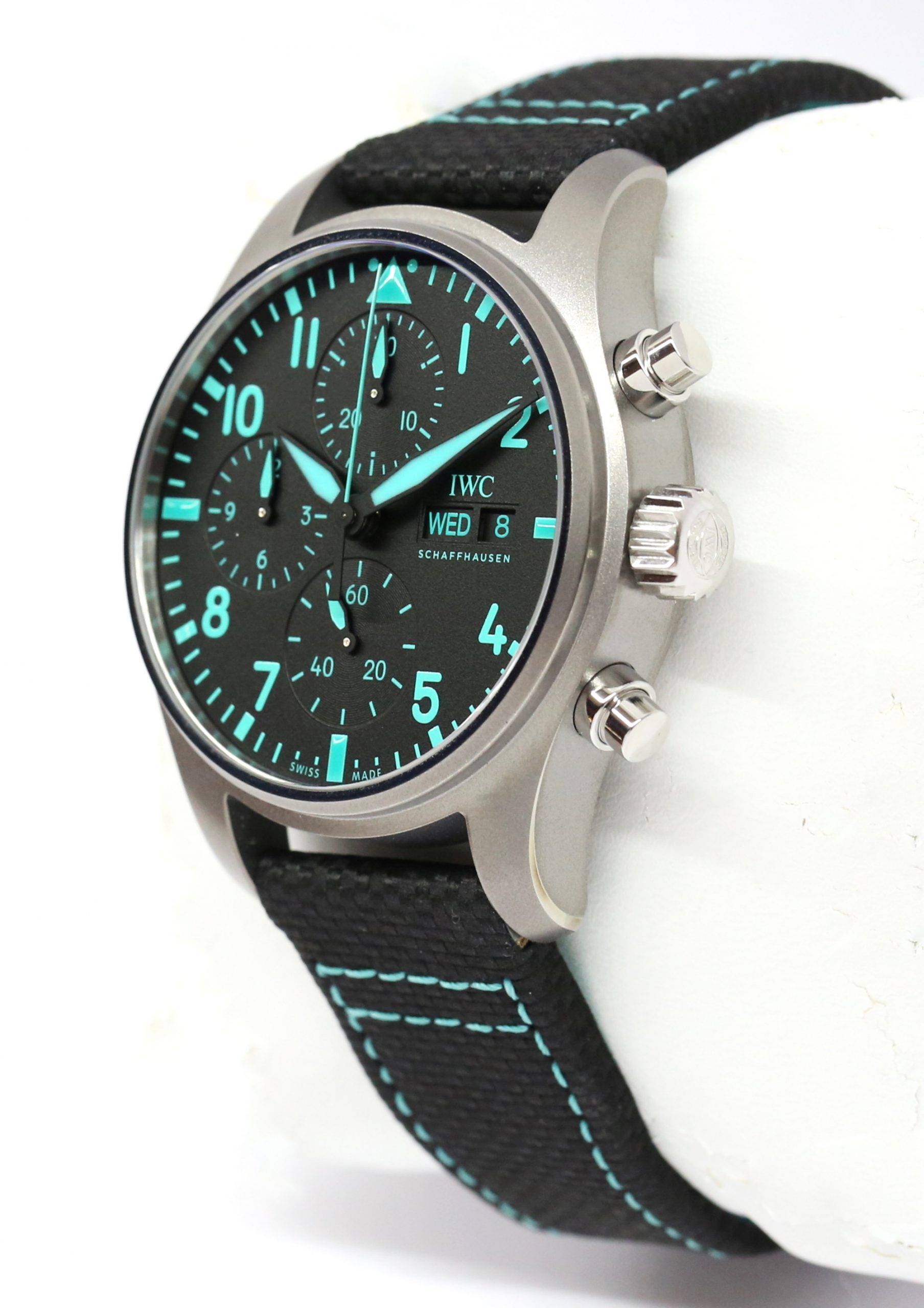 IWC Pilots Chronograph Online Exclusive Mercedes-AMG Petronas Formula One team Edition, Titanium Case on IWC Strap, Black Arab DIal, Reference IW388108, Circa 2022, Box & Papers - Image 2
