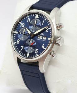 Alternative view of IWC Pilots Chronograph, 41mm Stainless Steel Chronograph, Blue Dial on Blue Rubber IWC Strap, Ref: IW388101, Circa: 2021, Complete with Box & Papers