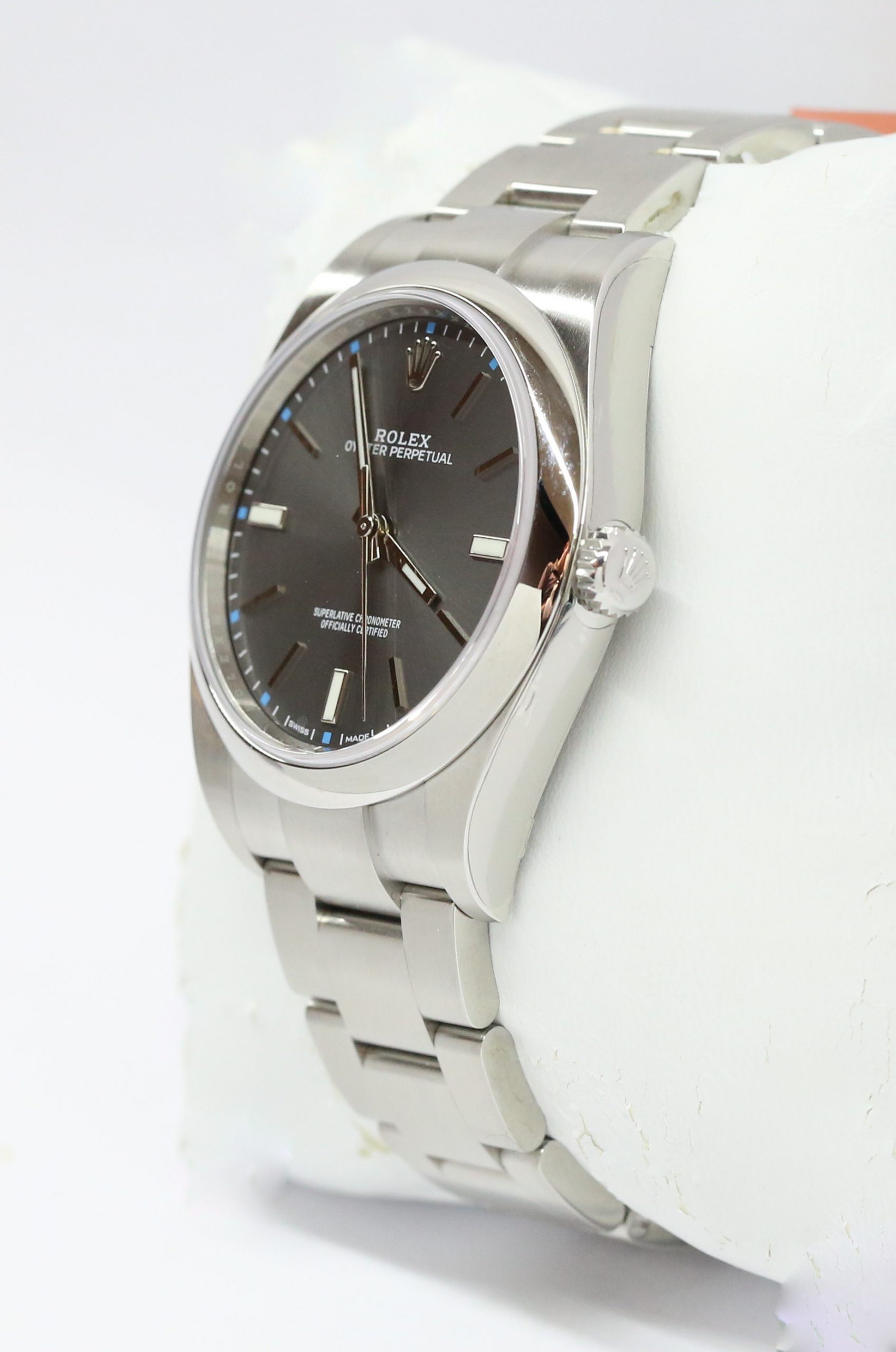 Rolex Oyster Perpetual 39 with Rhodium Dial, Stainless Steel on Rolex Oyster Bracelet, reference: 114300, Circa: 2018, Complete with Box & Papers Factory Stickered - Image 2