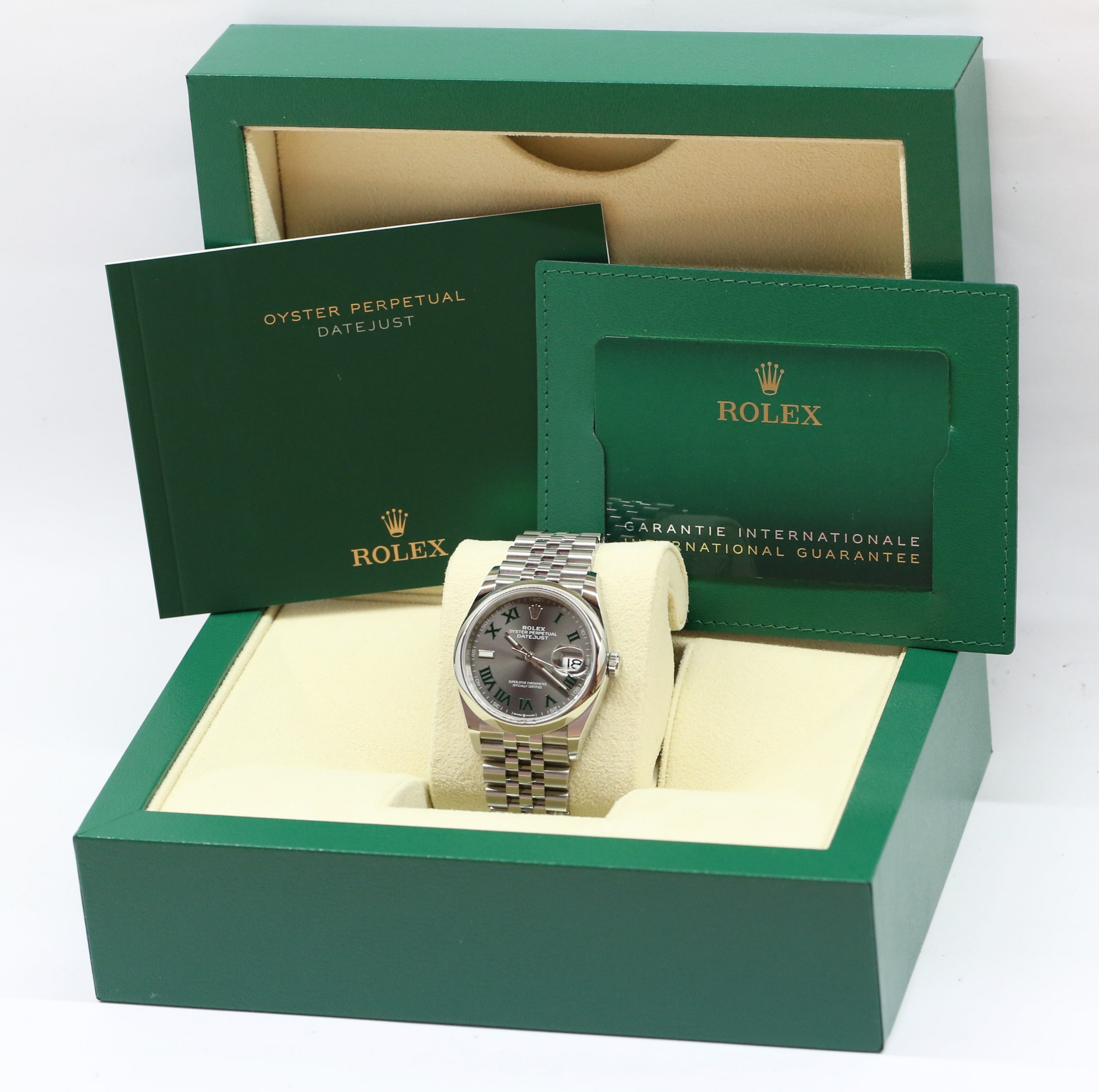 Rolex Datejust 36 in Stainless Steel, Rhodium Roman "Wimbledon" Dial, Smooth Bezel on Rolex Jubilee Bracelet, Reference: 126200, Circa: 2022, Complete with Box & Papers - Image 7