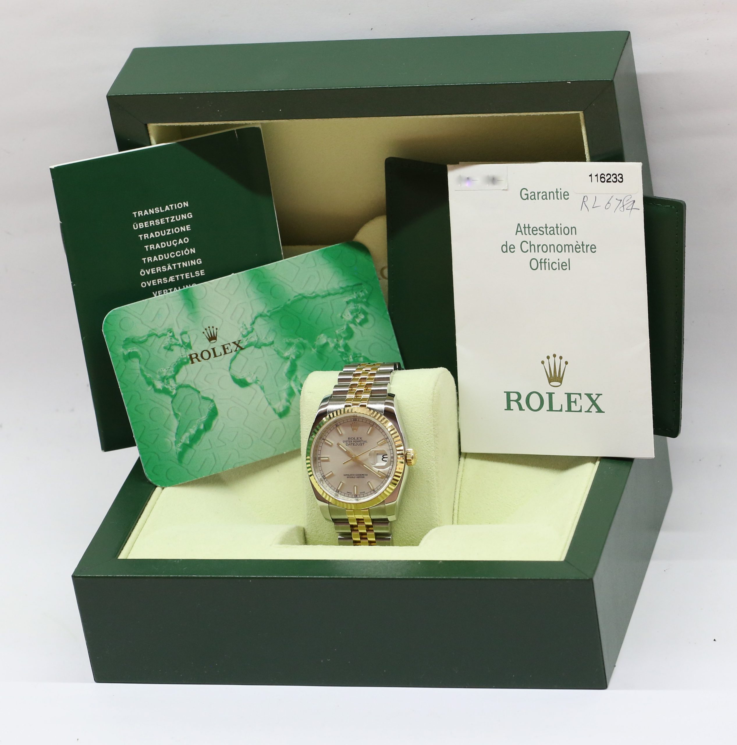 Rolex Datejust 36mm in 18ct Yellow Gold & Stainless Steel, Silver Index Dial on Rolex Jubilee Bracelet, Ref: 116233, Circa: 2007, with Box & Papers - Image 7