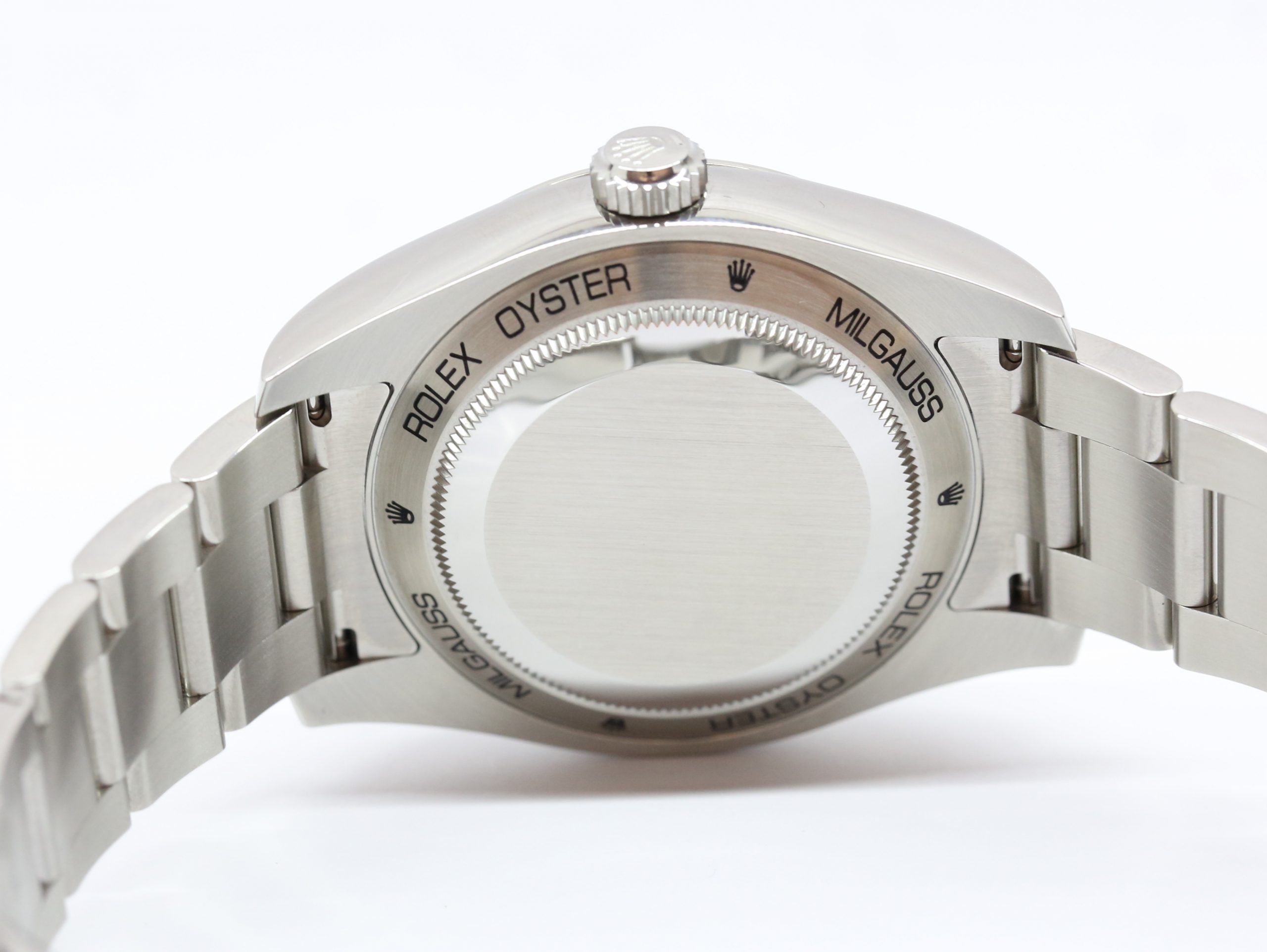 Rolex Milgauss Z-Blue, green glass, Stainless Steel on Rolex Oystersteel Bracelet, Ref: 116400GV, Circa: 2022, Complete with Box, Papers & Balance of Rolex Factory Warranty - Image 4