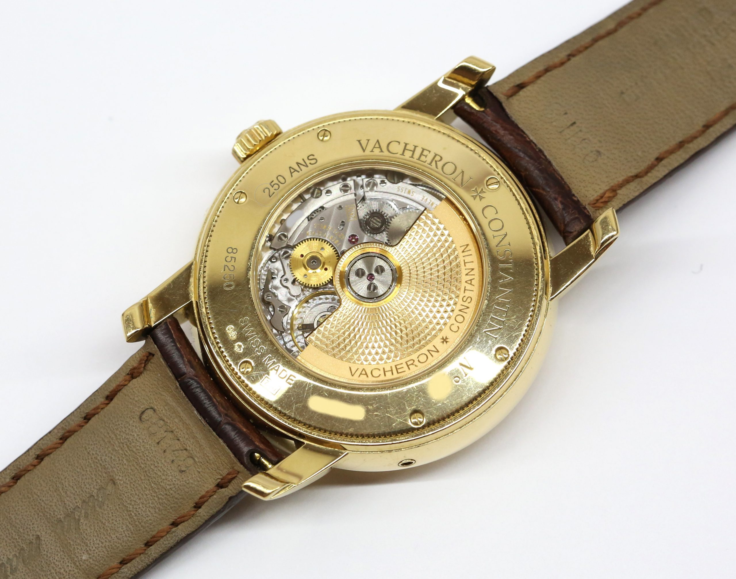 Vacheron Constantin Patrimony Historiques The Jubilee 1755 in 18ct Yellow Gold, Silver Guilloche Index Dial, on Brown VC Strap with 18ct Yellow Gold Maltese Buckle, Ref: 8520/000 J-9142, Limited edition, Circa: 2005, With Box & Papers - Image 5