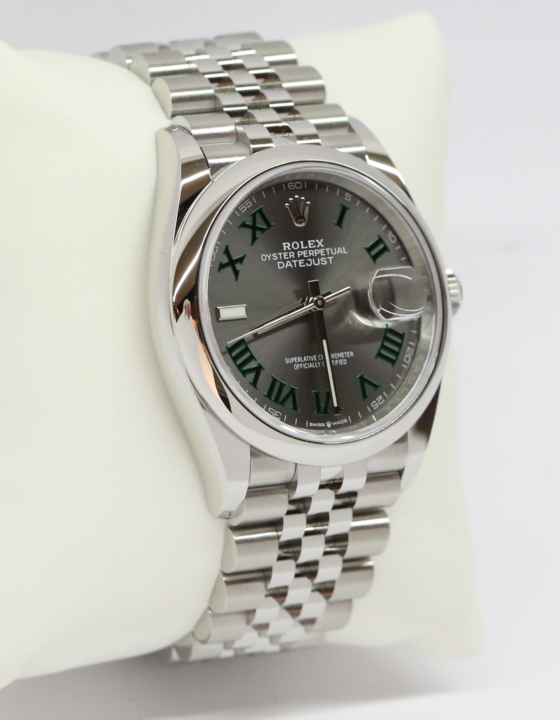 Rolex Datejust 36 in Stainless Steel, Rhodium Roman "Wimbledon" Dial, Smooth Bezel on Rolex Jubilee Bracelet, Reference: 126200, Circa: 2022, Complete with Box & Papers - Image 4