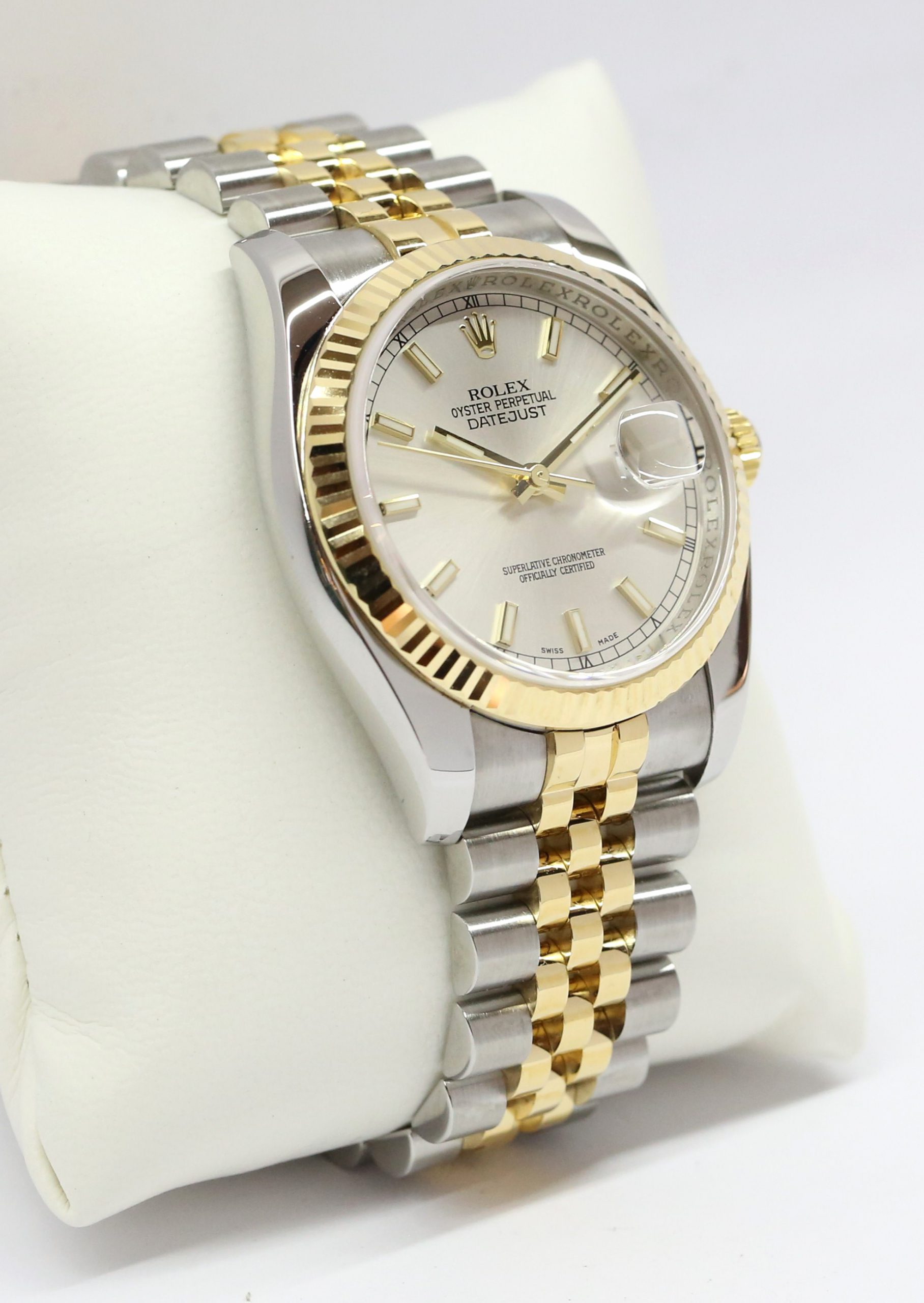 Rolex Datejust 36mm in 18ct Yellow Gold & Stainless Steel, Silver Index Dial on Rolex Jubilee Bracelet, Ref: 116233, Circa: 2007, with Box & Papers - Image 4