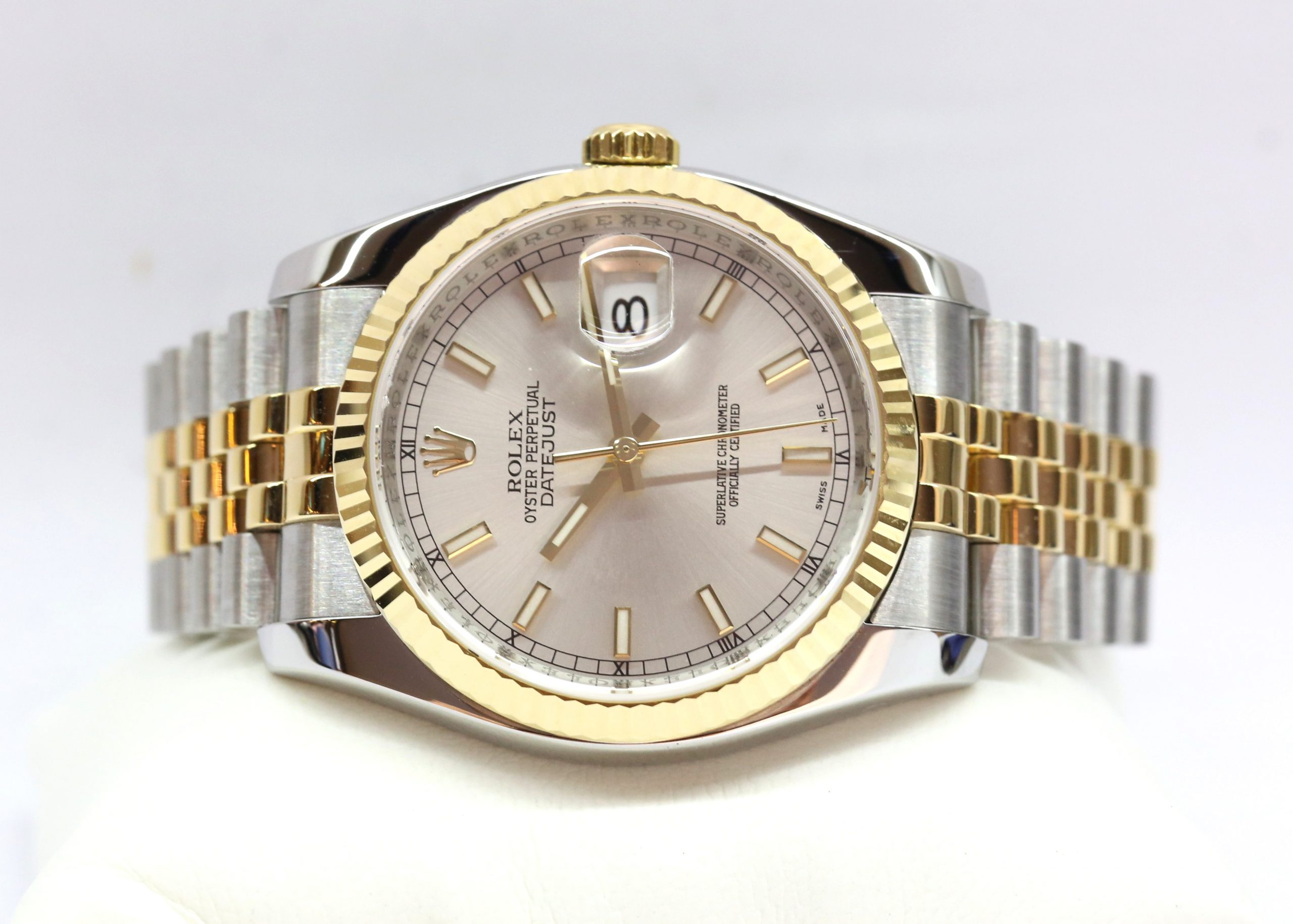 Rolex Datejust 36mm in 18ct Yellow Gold & Stainless Steel, Silver Index Dial on Rolex Jubilee Bracelet, Ref: 116233, Circa: 2007, with Box & Papers - Image 3