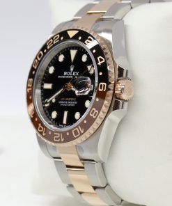 Alternative view of Rolex GMT Master II "Root Beer" in 18ct Rose Gold and Stainless Steel with Black Index Dial on Rolex Stainless Steel and 18ct Rose Gold Oyster Bracelet Ref. 126711 CHNR Circa: 2022 Complete with Box and Papers