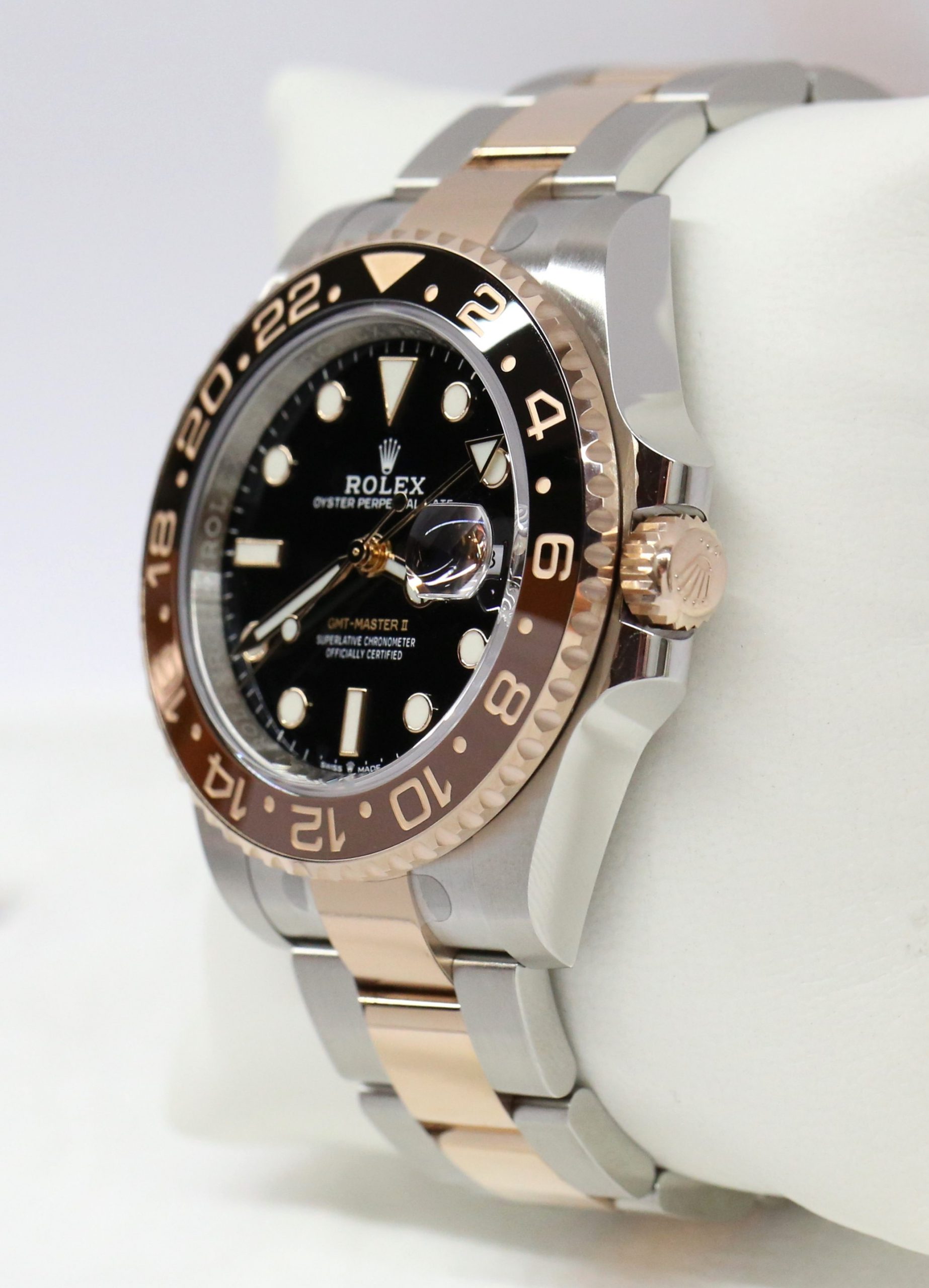 Rolex GMT Master II "Root Beer" in 18ct Rose Gold and Stainless Steel with Black Index Dial on Rolex Stainless Steel and 18ct Rose Gold Oyster Bracelet Ref. 126711 CHNR Circa: 2022 Complete with Box and Papers - Image 2