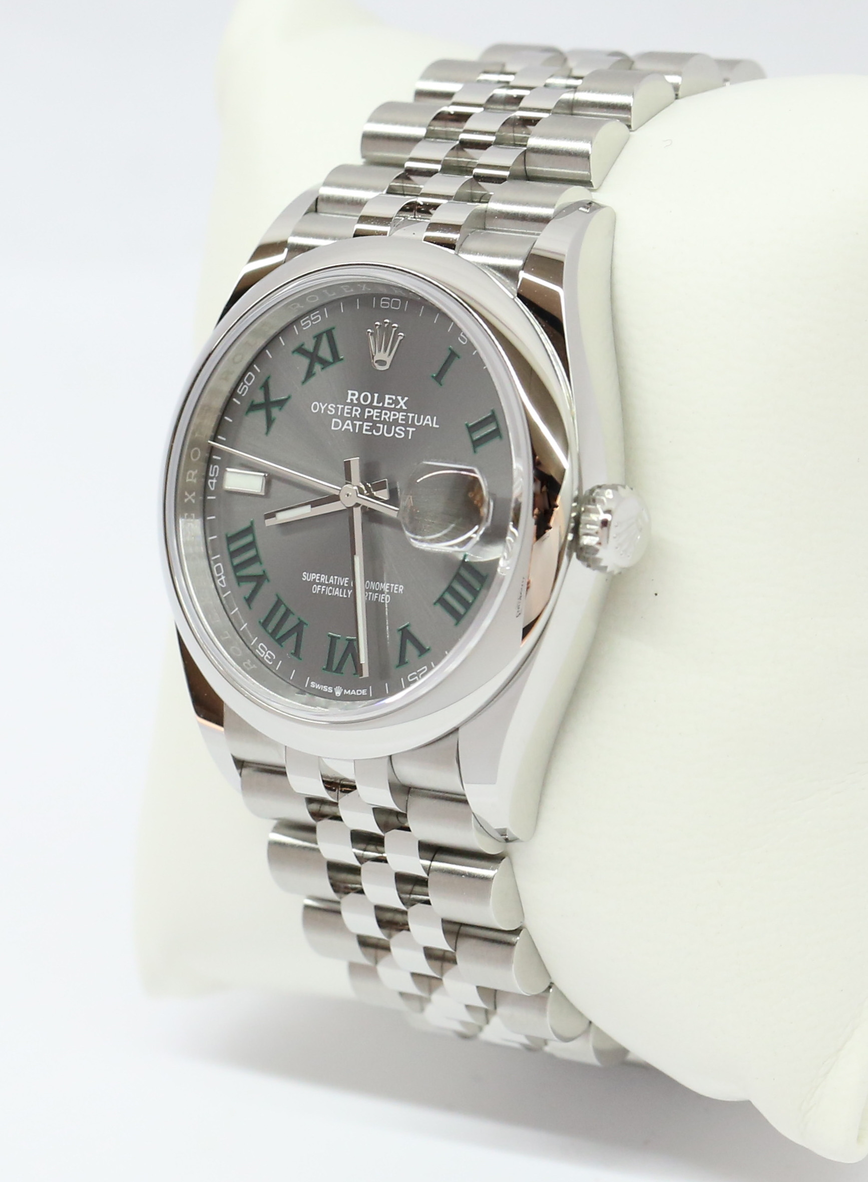 Rolex Datejust 36 in Stainless Steel, Rhodium Roman "Wimbledon" Dial, Smooth Bezel on Rolex Jubilee Bracelet, Reference: 126200, Circa: 2022, Complete with Box & Papers - Image 2