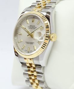 Alternative view of Rolex Datejust 36mm in 18ct Yellow Gold & Stainless Steel, Silver Index Dial on Rolex Jubilee Bracelet, Ref: 116233, Circa: 2007, with Box & Papers
