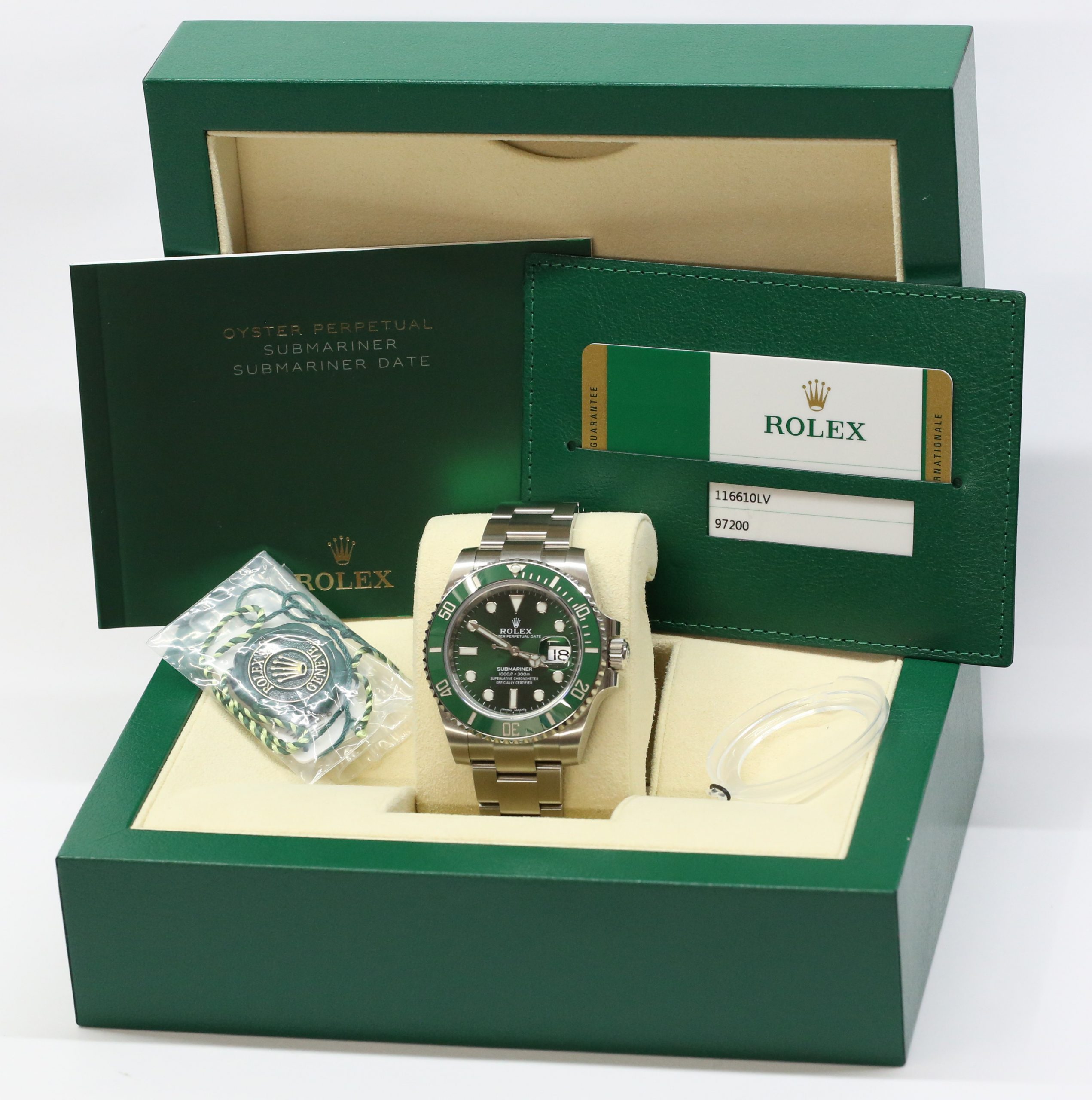 Rolex Submariner Date "Hulk" in Rolex Oystersteel ,Green Cerachrom bezel, Green dial, on Rolex Oystersteel bracelet, Reference 116610LV. Full set in like new condition ca. 2020 - Image 7