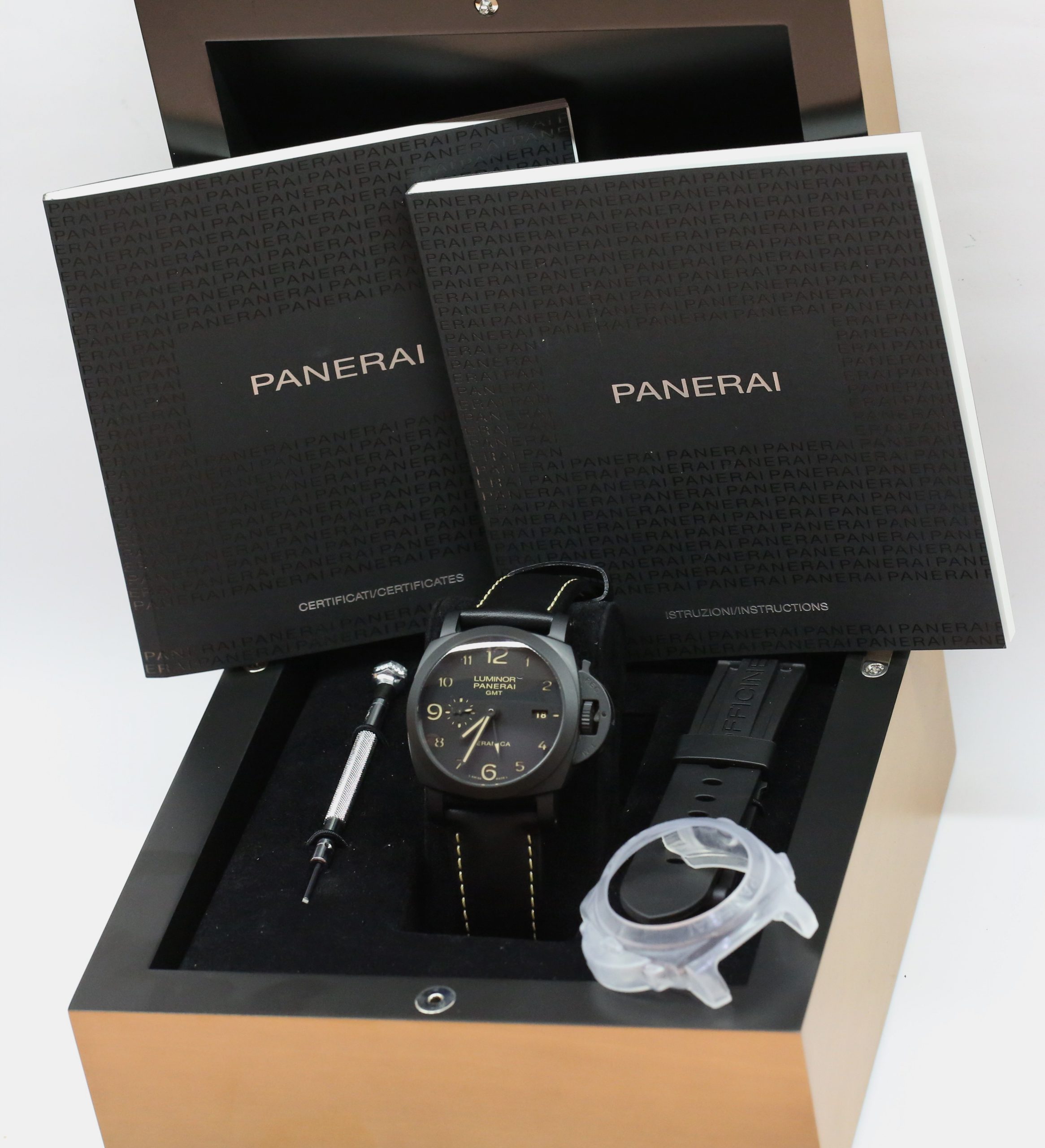 Panerai Luminor 1950 3 Day GMT in Ceramica, Black Arab Dial on a Panerai Strap, Reference PAM00441, Circa 2016, with Box & Papers - Image 6