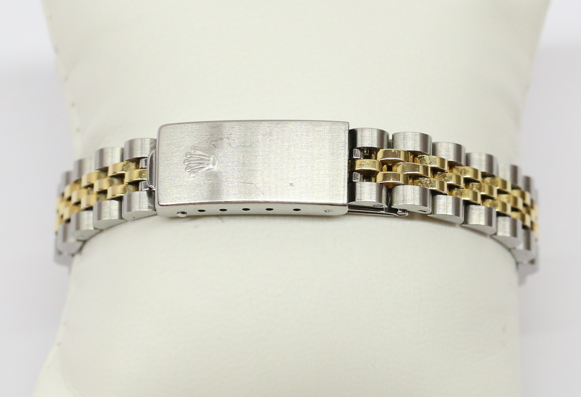 Rolex Lady Datejust 26 in Stainless Steel and 18ct Yellow Gold with White Roman Dial on Rolex Stainless Steel and 18ct Yellow Gold Jubilee Bracelet Ref. 69173 Circa: 1985, With Box and Swing Tag. - Image 7