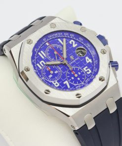 Audemars Piguet Royal Oak Offshore Chronograph, Stainless Steel “Indigo Blue” Dial, on Blue Rubber Strap, Reference: 26470ST.OO.A027CA.01, Circa 2018, Complete with Box & Papers
