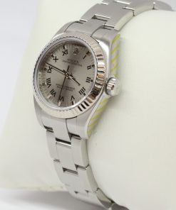 Alternative view of Rolex Oyster Perpetual 26mm, Stainless Steel with 18ct White Gold Fluted Bezel, Steel Roman Dial on Stainless Steel Rolex Oyster Bracelet, Reference: 176234. Circa: 2009, with Box & Papers, Just Serviced by Rolex