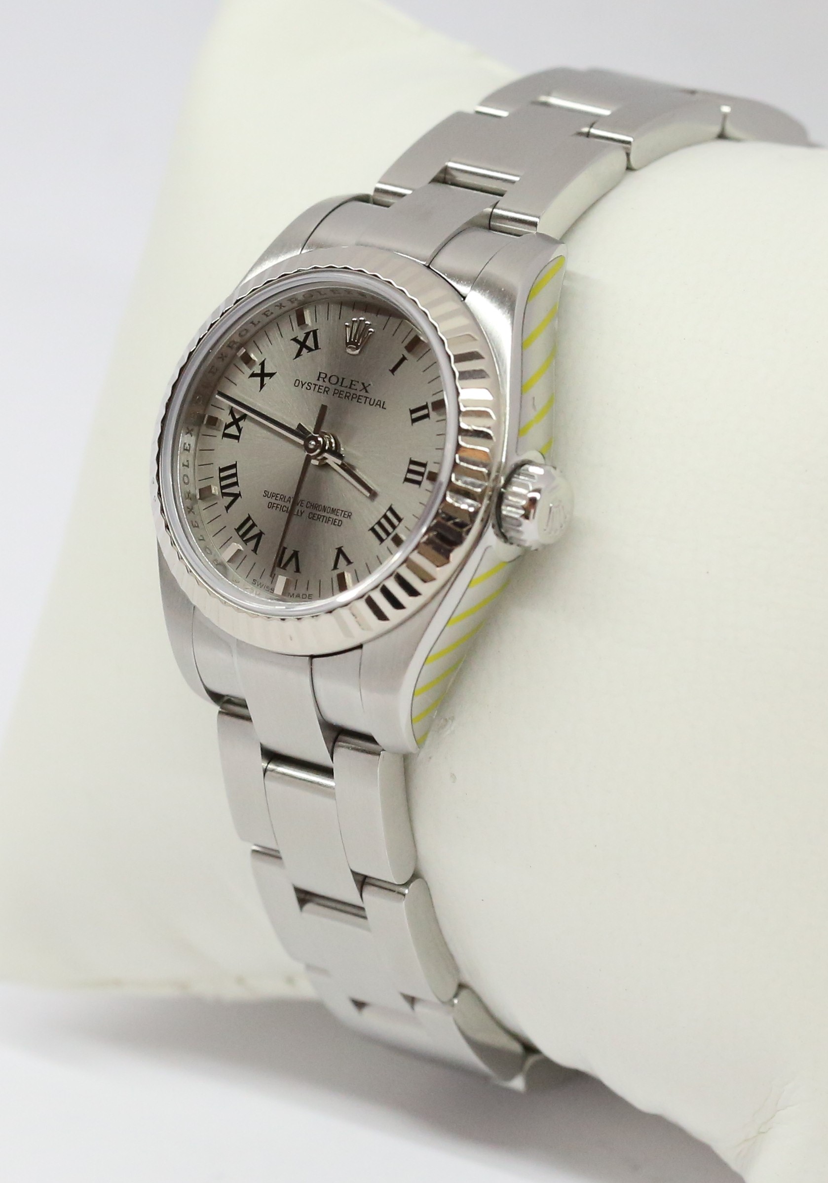 Rolex Oyster Perpetual 26mm, Stainless Steel with 18ct White Gold Fluted Bezel, Steel Roman Dial on Stainless Steel Rolex Oyster Bracelet, Reference: 176234. Circa: 2009, with Box & Papers, Just Serviced by Rolex - Image 2