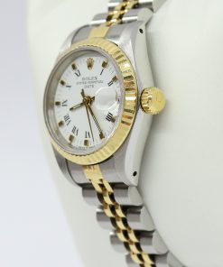 Alternative view of Rolex Lady Datejust 26 in Stainless Steel and 18ct Yellow Gold with White Roman Dial on Rolex Stainless Steel and 18ct Yellow Gold Jubilee Bracelet Ref. 69173 Circa: 1985, With Box and Swing Tag.