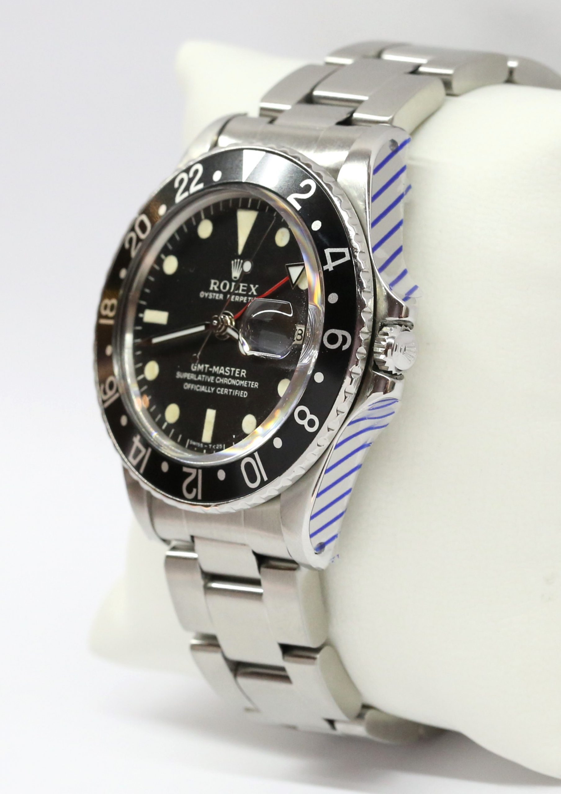 Rolex GMT Master, Stainless Steel, Black Bezel, Matte Black Tritium Index Dial on Rolex Oyster Bracelet, Reference 1675, Circa: 1969, with Box & Rolex Service Card - Image 2