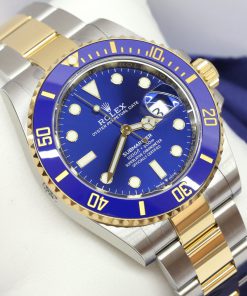 Rolex Submariner Date in stainless steel and 18ct yellow gold, blue index dial and blue Ceramic bezel, Steel and 18ct Yellow Gold Oyster bracelet. Ref: 126613LB, Box and Papers Ca.2021